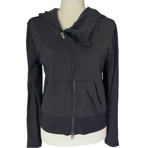 Athleta Activewear Athletic Black Zip-Up Hoodie Fleece Lined XS